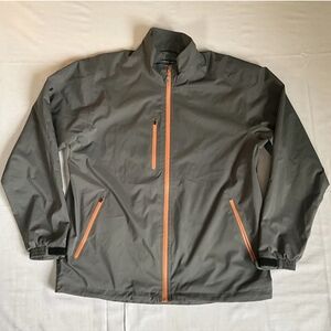 Peter Millar Element Water Full Zip Golf Jacket Gray And Orange Size M
